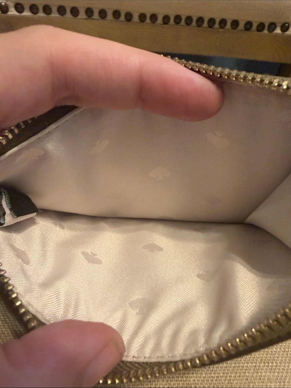Kate Spade Olive Green Leather Zip Card Case with Keyring - Picture 7 of 9